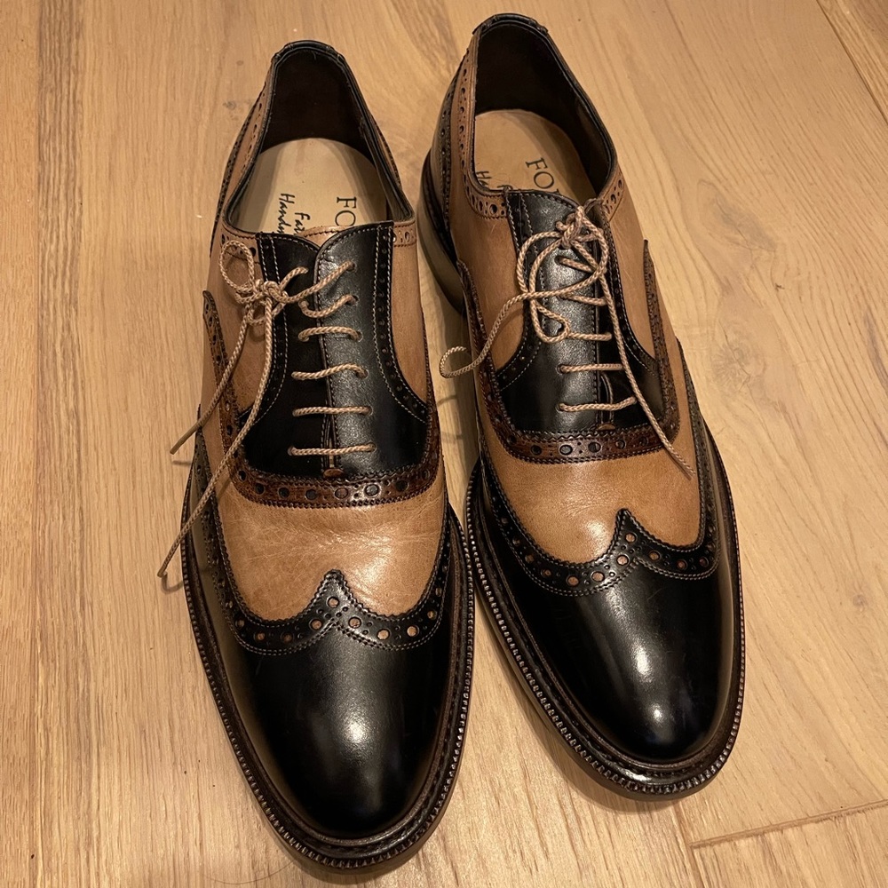 Genuine Forzieri Italian Handcrafted Two-tone Wingtip Oxford Shoes